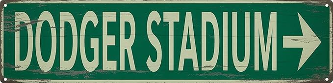 Dodger Stadium Metal Sign 4x16in Vintage Plaque for Sports Fan Man Cave Wall Decor