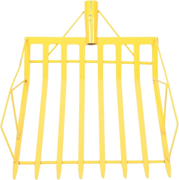 Large Corn Shovel with Thickened Yellow Steel Blade, Multi-use Farm and Garden Hand Tool for Harvesting and Collecting Maize, Portable Orchard and Lawn Shovel