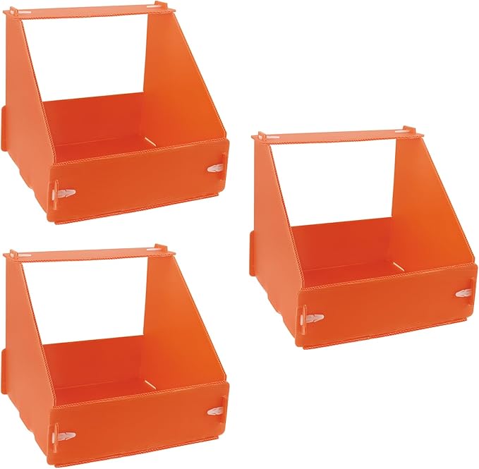 Touri 3 Pack Durable Chicken Nesting Boxes for Laying Eggs for Hens Ducks and Poultry, Orange