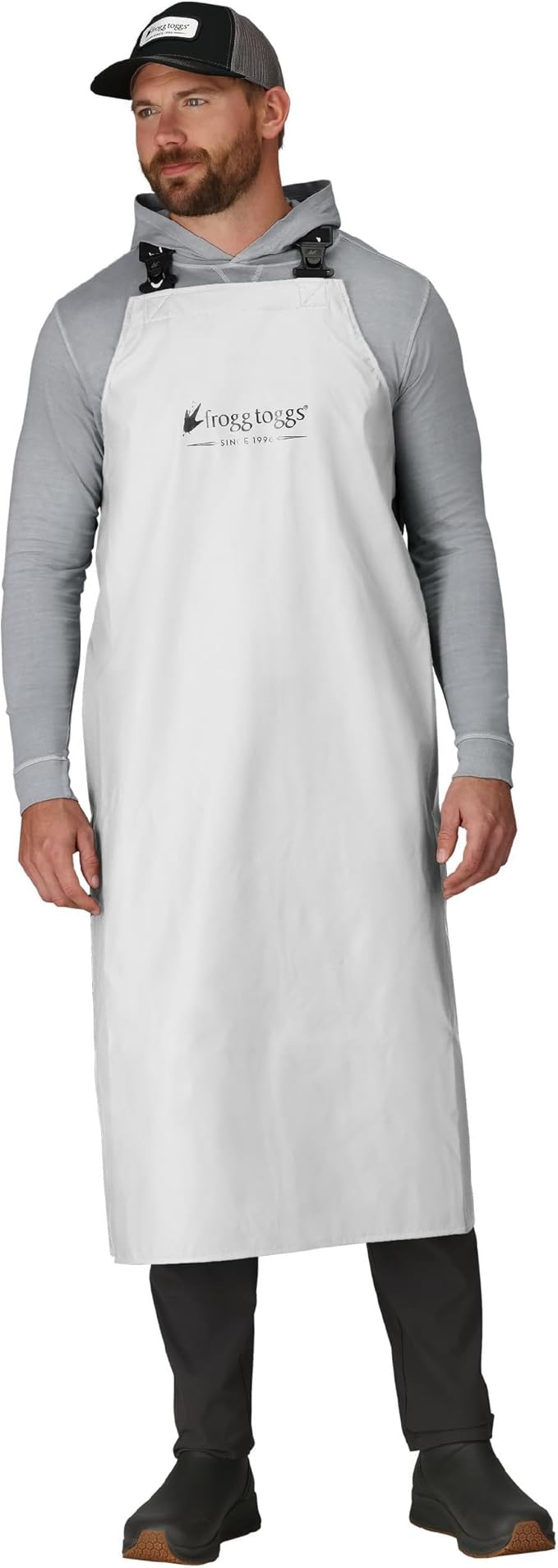 FROGG TOGGS Men's Waypoint Fish Apron, Waterproof, Durable with 4-Way Stretch, Black, OS