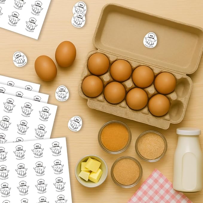 320 Pcs Farm Fresh Egg Carton Labels, 2 Inch Please Return Egg Carton Stickers Waterproof Self-Adhesive Egg Packaging Stickers for Box Container Carton Farm Supplies