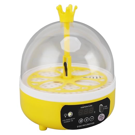 Egg Incubator, Automatic Temperature Humidity Control with Transparent Lid for Chicken Duck Quail Eggs (Manual Turning)