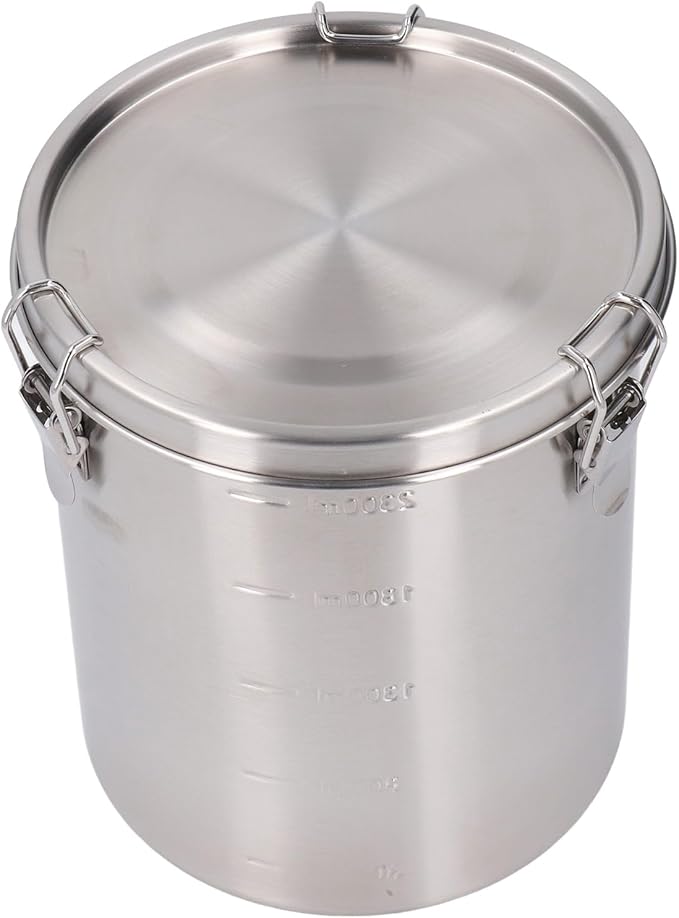 Airtight Stainless Steel Pet Food Storage Container Seal, Varied Large Metal Canister for Dog, Cat, Bird, Coffee, Cereal, Flour, Sugar, Protein Powder, Versatile Storage, (2500ML)