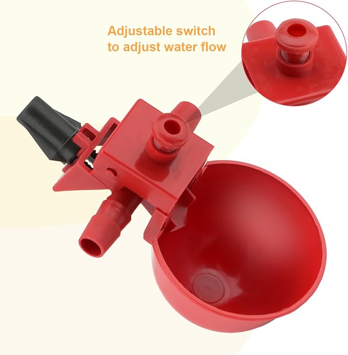 Wontee Chicken Waterer Cups 10PCS Automatic Poultry Water Feeder for Chicks Turkeys Ducks Goose Quail