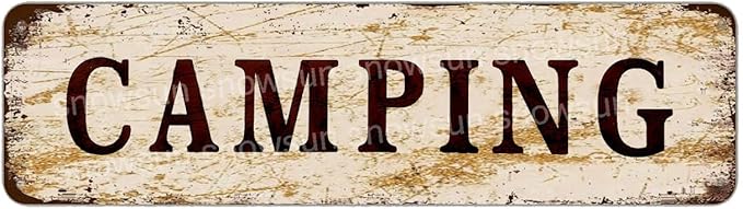 Snowsun Metal Tin Sign Camping Metal Signs Vintage Signs Retro Sign For Home Bar Office Outdoor Garden Wall Decor 4x16 Inch