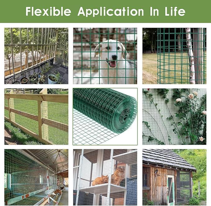 Tongmo Hardware Cloth, Chicken Wire Fencing, 19 Gauge Galvanized Wire & 1"x1" Mesh Size Welded Wire Roll Garden Fence, Poultry Netting for Rabbit/Duck/Chicken Coop (16" x 100')
