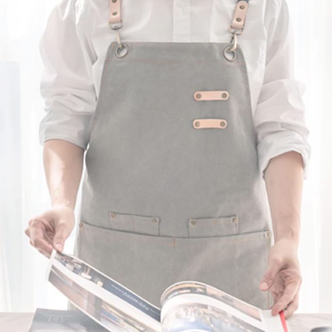 carrotez Adjustable Over sized Plus Size Canvas Apron with Pockets Men and Women Aprons