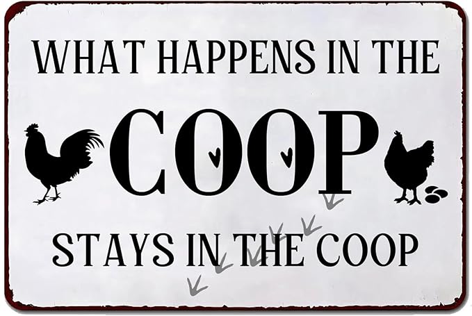 Chicken Decor for Coop Funny Outdoor Vintage Metal Chicken Signs