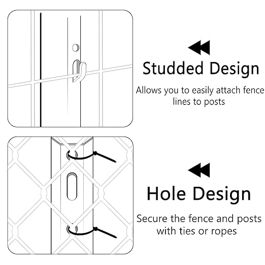 Fence Posts 6 Feet, Pack of 10, Metal Fence Poles U Post Sturdy Duty Fence Stakes Step in Post No Dig Fence Post for Garden Wire Fence Steel Sign Post (Requires Assembly)
