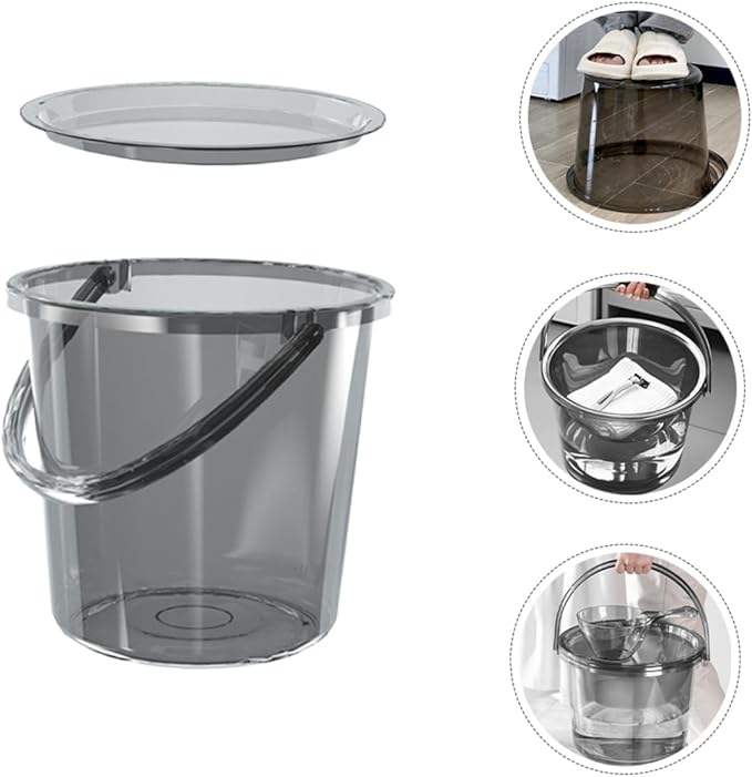 PRETYZOOM Bucket Set Washing Paint Art Bucket Water Container for Farm Bath Bucket Sterilising Bucket Tubs Large Capacity Bucket Utility Pail Wash Basin Water Pail Sink Light Grey Plastic