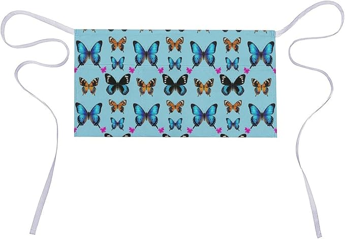 Short Aprons for Servers Unisex Chef Works Waitress Apron with 3 Pockets