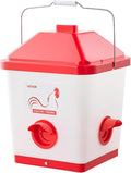 VEVOR Automatic Chicken Feeder, 40 Pounds Capacity, Large Gravity Hanging Poultry Feeder Dispenser with Handle, No Waste Rainproof Design, 3 Feeding Ports, Inside or Outside Hen Coop, for Chickens
