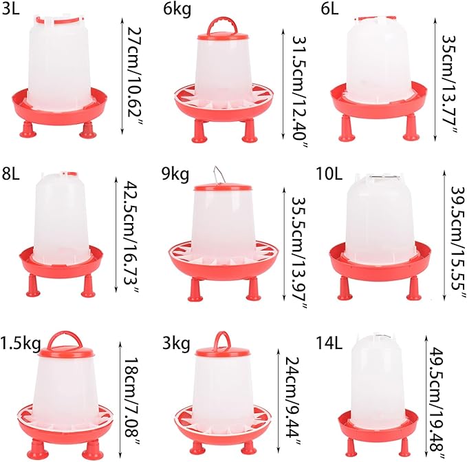 Chicken Waterer, Chick Water Feeder with Stand, Hanging Poultry Waterer, Automatic Chicken Water Dispenser, for Poultry Bird Duck Supplies
