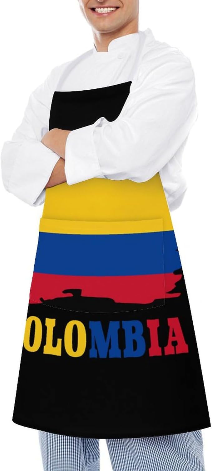 Bahamas Map Flag Apron,Waterproof Unisex Adult Aprons with Pockets Kitchen Baking Aprons