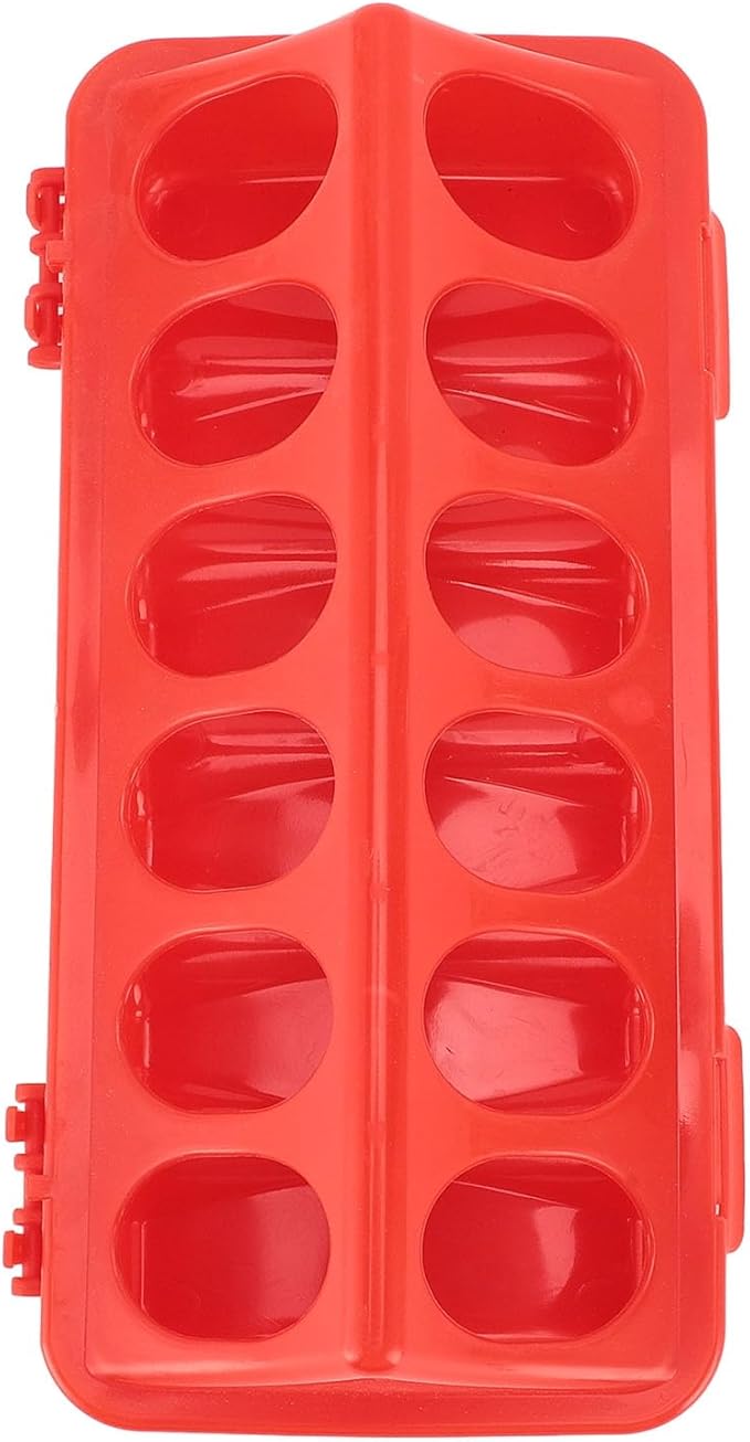 BRRNOO Automatic Feeder, Large Capacity No Waste Chick Feeding Dish for Birds, Anti Spill Feeding Tray with Holes, Ideal for Poultry