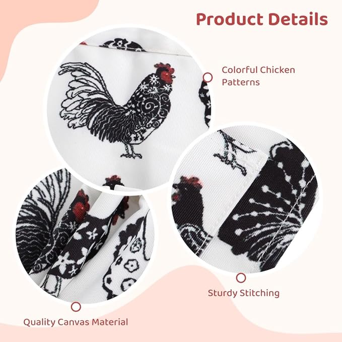 Two Pcs 3 Pockets Egg Collecting Apron, Aprons For Little Ones & Adults, Canvas Egg Gathering Apron 12 Pockets, Lasting For Duck Goose Chicken Eggs, Family Acting Farmhouse Kitchen