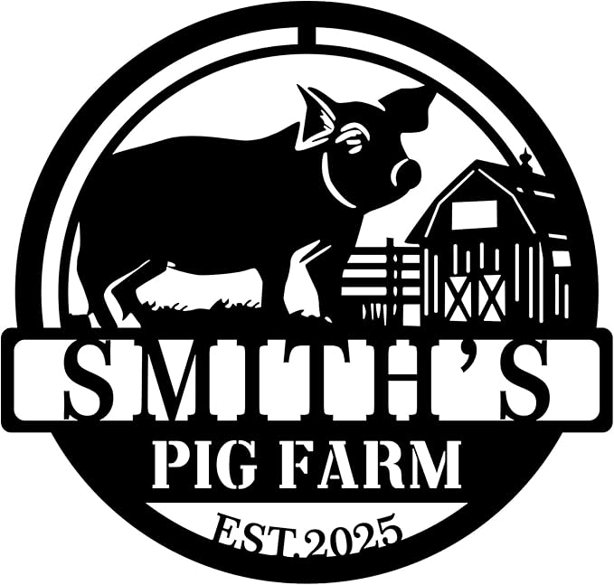Personalized Hanging Metal Farm Signs, Personalized Outdoor Ranch Sign, Outdoor Farm Signs,Last Name Metal Sign,Custom Large Farmhouse Sign (Design 6)