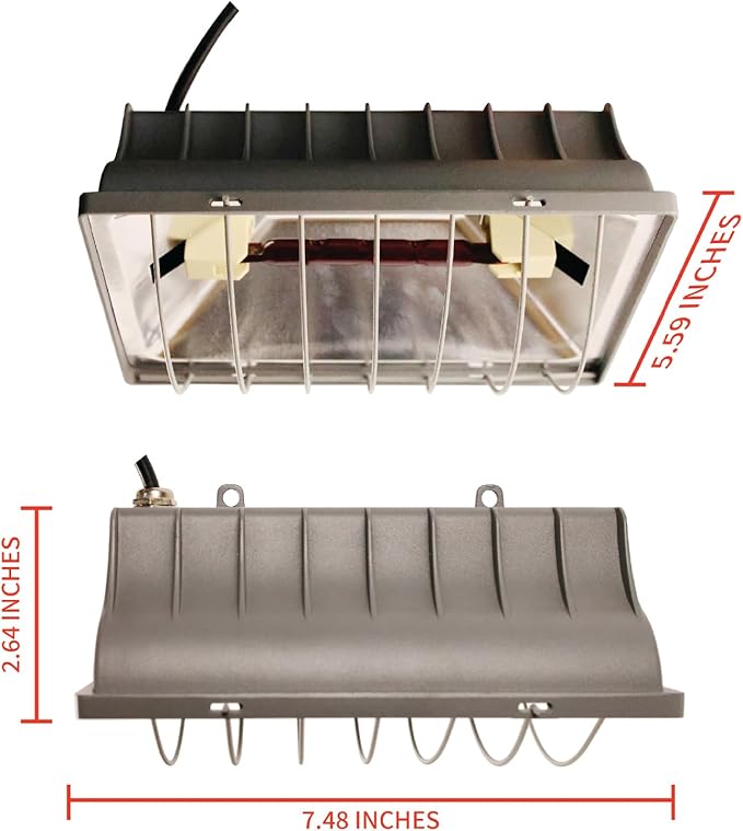 250W Chicken Coop Heater for Winter Chicks Ducks, Chicken Brooder Heater Lamp w/ 2 Heating Mode & Adjustable Hanging Height for Livestock Pet Inside Outdoor Lamp (250W-Black)