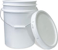 ePackageSupply White 5-Gallon Bucket with Lid | Made in USA | Food Grade | Heavy-Duty Extra Durable Plastic Bucket | Multi-Use Food Grade Buckets with Lids | Easy Stack and Store | BPA Free | 3 Pack