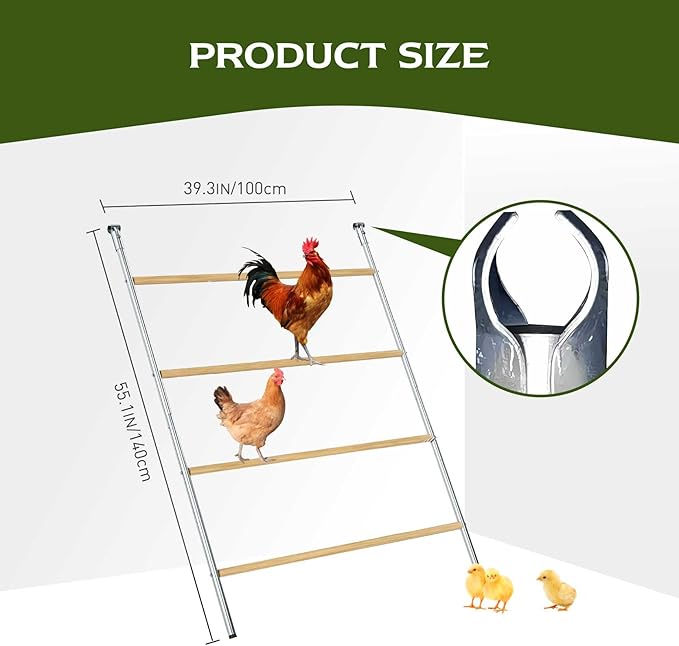 Chicken Coop Roosting Perch Essentials, Chicken Roosting Bars Suitable for Chicken Coop, Backyard Poultry, Farm Roost Toys (55" L x 40" W)