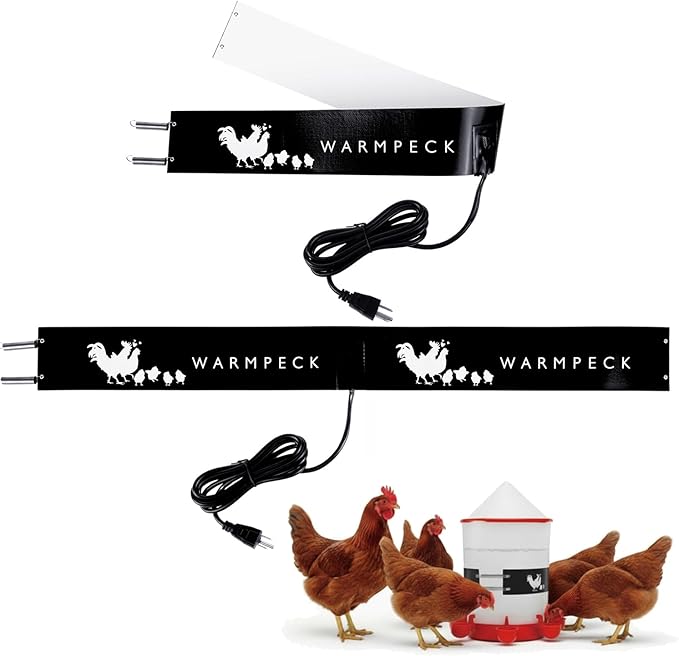 Remerry 2 Pack Chicken Water Heater Thermostat Bucket Belt Heated Strap for 2-5 Gal Buckets Chicken Waterer with 6ft Power Cord Self Regulating Heating Bucket Belt for Freezing Winter (Black)
