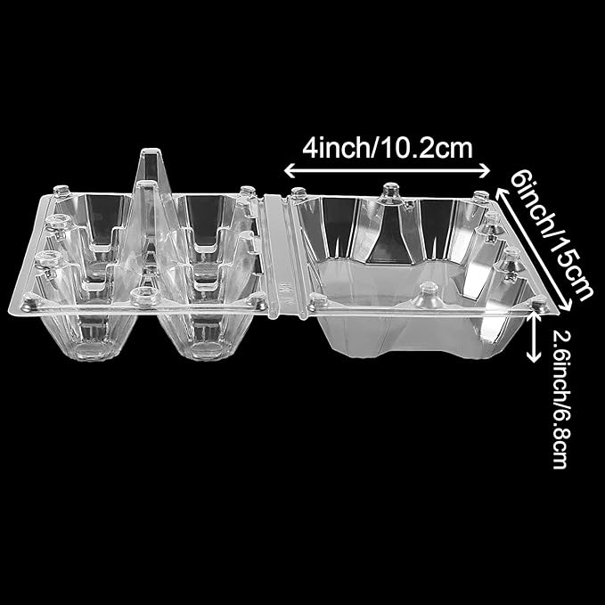 HOIGON 120 Pack Egg Cartons 6 Count, Stackable Half Dozen Egg Carton Bulk for Kitchen, Refrigerator, Market, Farm Storing, Groceries
