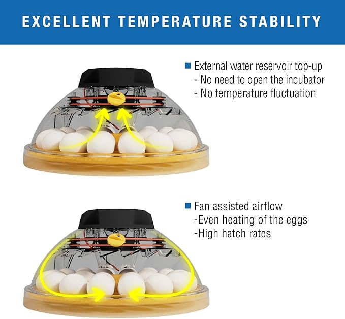 Brinsea Maxi 24 EX Egg Incubator with Automatic Humidity Control and Egg Turning for Hatching 24 Chicken, Duck, or Other Eggs, Optimal Flexibility with Mix & Match Sizes