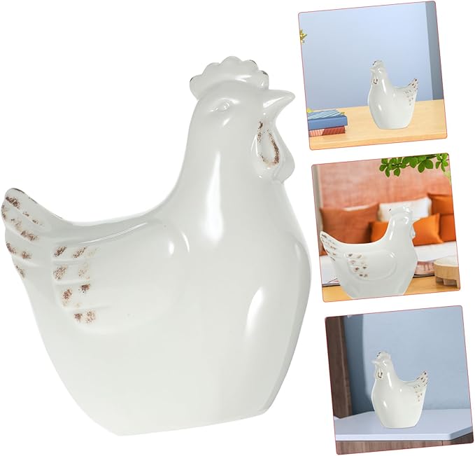 Alipis Farmhouse Style Ceramic Hen Decor Ornament for Kitchen Chicken Accessories