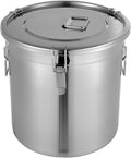 8.7Gal Stainless Steel Canister with Airtight Lid 40-50Lbs Flour Storage Containers for Kitchen Metal Rice Bucket Coffee Canister Dog Food Container Milk Can w/Handles & Sealing Buckles (33L)