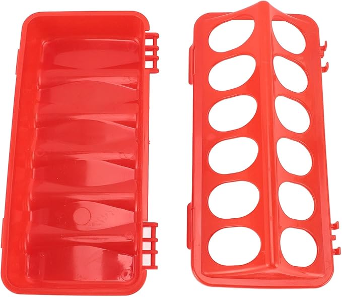 5Pcs Plastic Flip Top Poultry Feeder, Automatic No Waste Feeding with Holes for Birds Chick