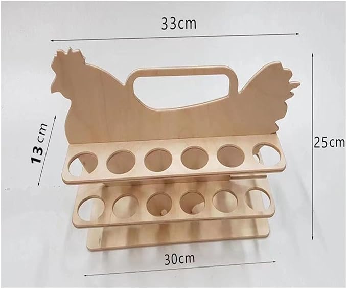 Wooden Chicken Egg Storage Rack Holder for 24 Eggs Countertop Organizer Display Basket Kitchen Counter Farmhouse Style Egg Keeper