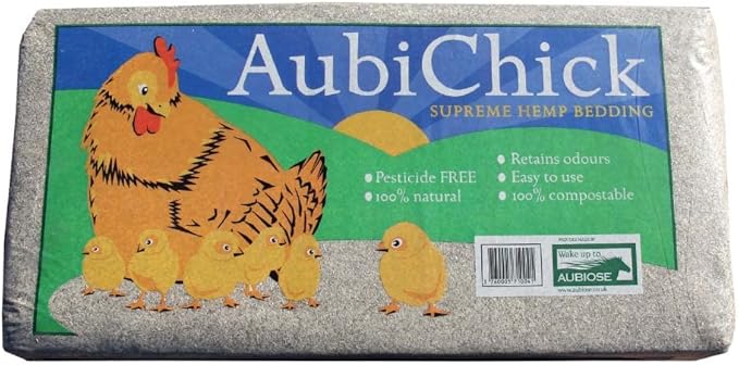 AubiChick Hemp Bedding for Chickens and Other Small Animals | 22lb
