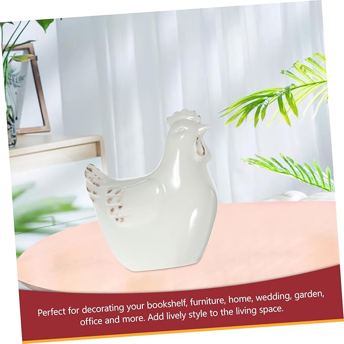 Alipis Farmhouse Style Ceramic Hen Decor Ornament for Kitchen Chicken Accessories