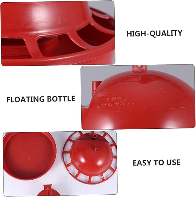 Sosoport 3pcs Chick Water Drinking Cups Automatic Refill Poultry Drinker Easy to Install Chick Float Waterer for Clean Hydration for Brooders and Poultry Use