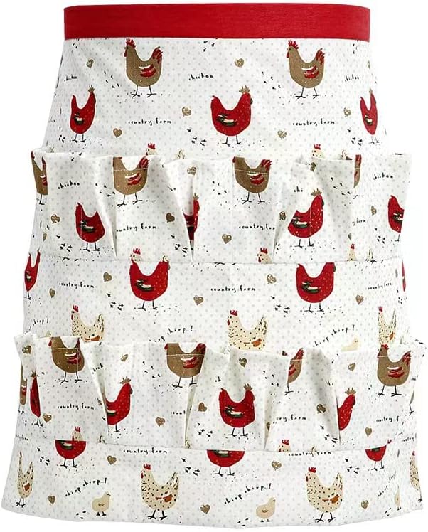 Sefiron Chicken Egg Collecting Apron,12 Deep Pockets for Hense,Duck,Goose Eggs