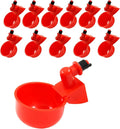 12 PCS Automatic Chicken Water Cups, Red Chicken Water Feeder Suitable Poultry Waterer for Chicks, Duck, Goose, Turkey and Bunny