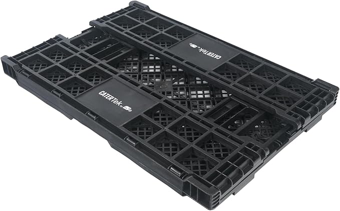 Restaurantware Plastic Milk Crates for Storage - 10 Pack - Cater Tek Stackable Storage Buns for Organizing - Collapsible Storage Basket for Groceries, Black