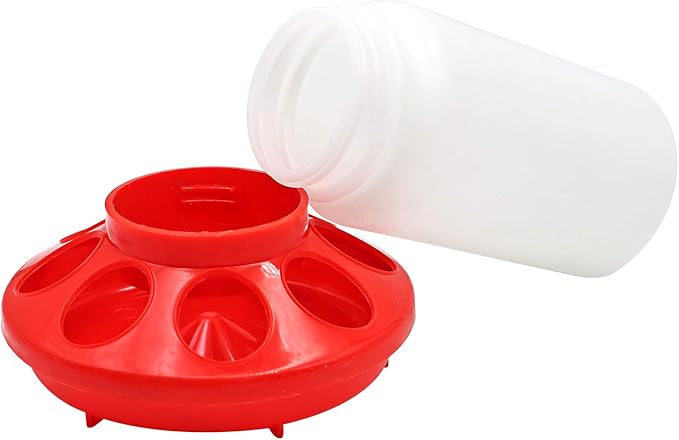 Chicken Feeder and Waterer Set, 1 Liter Chick Drinker and 1 Liter Chick Feeder for Poultry