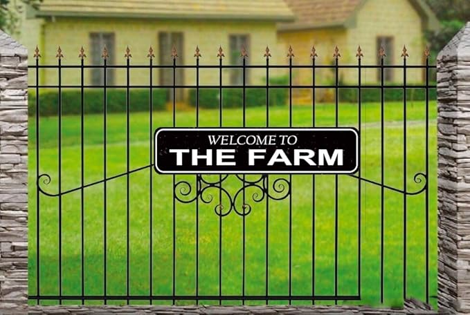 Welcome to The Farm Vintage Metal Sign - Rustic Outdoor Farmhouse Decor - Country Porch or Barn Wall Art - 16 x 4 Inch Tin Sign