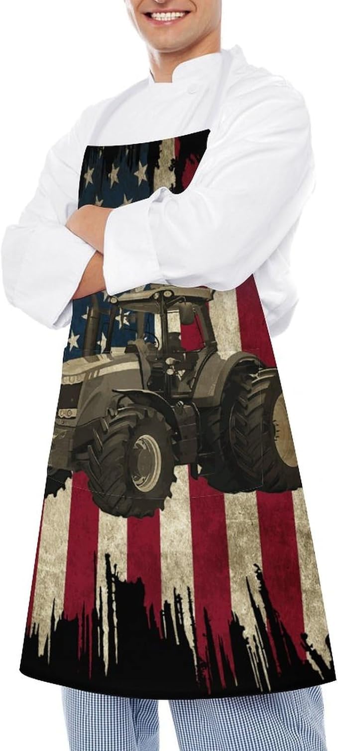 Bahamas Map Flag Apron,Waterproof Unisex Adult Aprons with Pockets Kitchen Baking Aprons