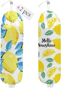 2PCS Lemon Plastic Bag Holder, Wall Mount Grocery Bag Holder for Plastic Storage bag, Lemon Storage Organizer Reusable Grocery Bags, Pull Rope Free Adjustment, Gifts for Women Mom Grandma