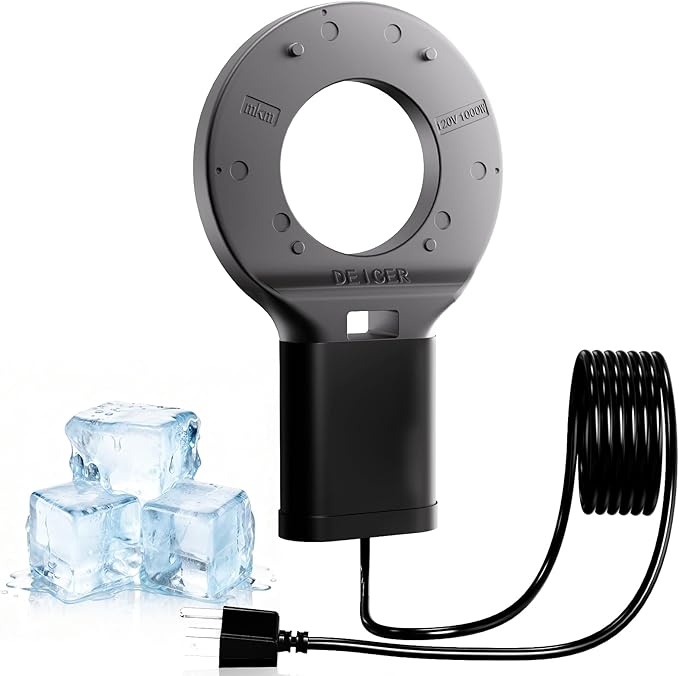 1000W Utility De-Icer Submergible Cast Aluminum Chicken Water Heater for Livestock Tank Heater Bird Bath Heater in Winter