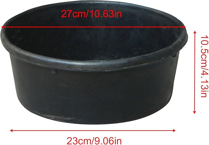 Rubber Feed Pan 4L – Modern Portable Utility Bucket, Premium, Water, Trough Food Container Dog, Cat Duck Chicken Small Animal | Dog Cat Duck Chicken Small Animal Ranch Farm Outdoor