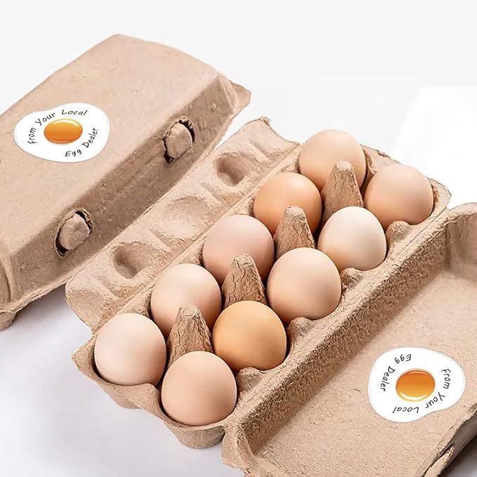 320 Pcs Funny Egg Carton Labels, 2 Inch Round from You Local Egg Dealer Farm Fresh Egg Sticker Irregular PET Adhesive Egg Packaging Sticker for Box Container Carton Farm Supplies