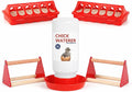 Chick Feeder and Waterer Set, 5 Pcs Baby Chicken Supplies with Chicks Feeder Trough, 1L Waterer and Perch, Chicken Starter Kit for Small Poultry Ducks Quail Brooder Coop