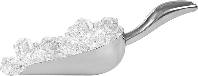 LEMONSODA Stainless Steel Utility Ice Scoop - 16 Ounces - Rustproof Metal - Great for Bar, Ice, Flour, Coffee, Containers - Bar Ice Scoop, Dry Bin, Dry Goods, Candy (11.4 Inches)