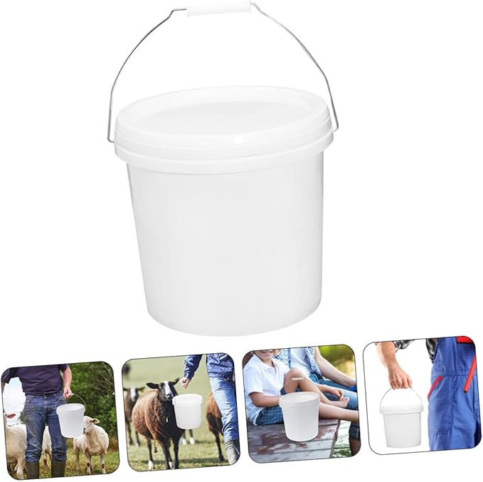 LIFKOME Portable Plastic Water Bucket with Handle and Lid Multipurpose Utility Bucket for Home Garden and Cleaning for Storing Liquids and Paint