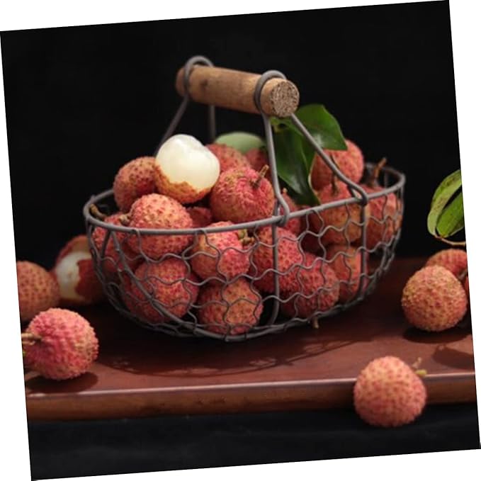 UPKOCH Large Retro Storage Basket Creative Wire Holder for Fresh Eggs Vintage Style Container with Handle Farmhouse Decorative Storage Solution for Kitchen and Countertop