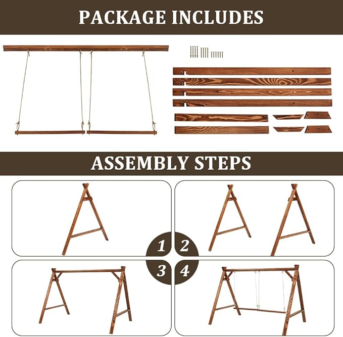 Chicken Roosting Bars for Hens with 2 Swings, 50IN Chickens Perch for Pet's Healthy and Play, Chicken Coop Accessories for 7-9 Chickens, Easy to Install and Clean (Walnut 2)