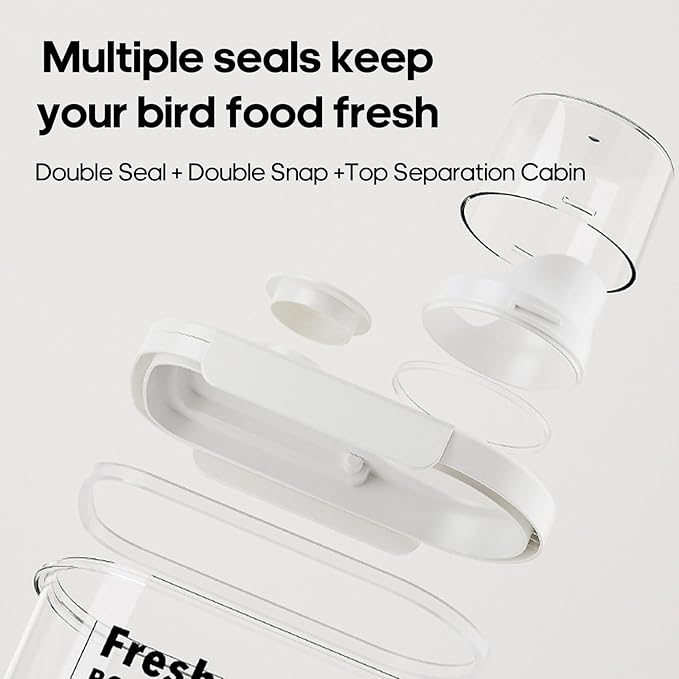 3 Qt/2.8 L Bird Seed Storage Container with Lids Airtight Measuring Cup, Bird Seed Dispenser Pet Food Container Are Used to Store Bird Food, Chicken Feed BPA Free (2.8L, Green)